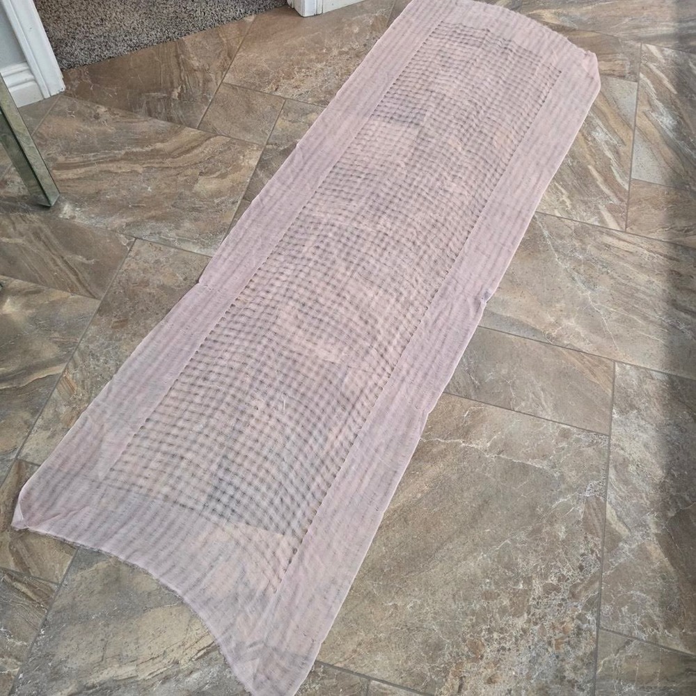 Bajra 100% Cashmere Scarf Light Pink Open Weave Handmade in Nepal Wrap Shawl